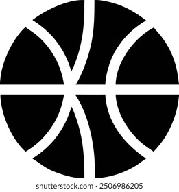 Basketball Glyph Icon Vector for Sports Design Projects