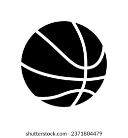 Icono vectorial de glifo de baloncesto aislado. Icono vectorial de la población de baloncesto para el diseño web, de aplicaciones móviles y ui