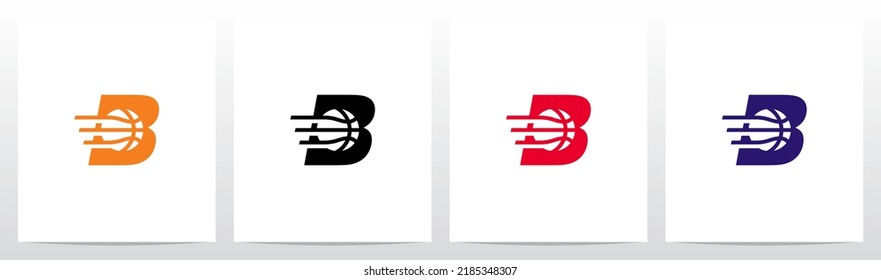 Basketball Go Fast Letter Logo Design B