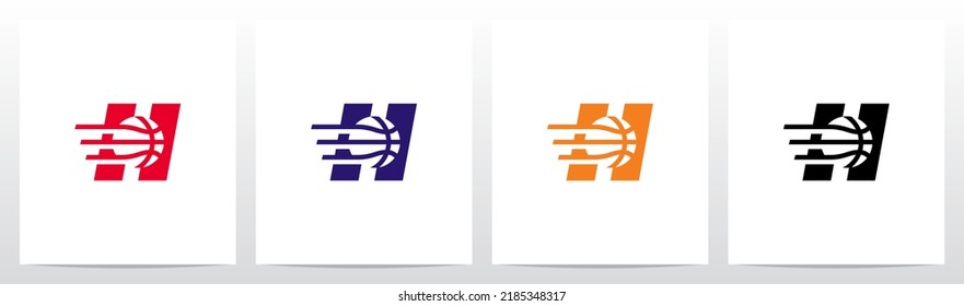 Basketball Go Fast Letter Logo Design H