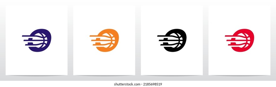 Basketball Go Fast Letter Logo Design O