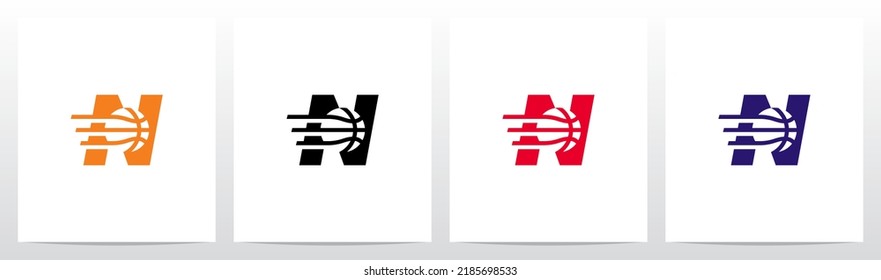 Basketball Go Fast Letter Logo Design N