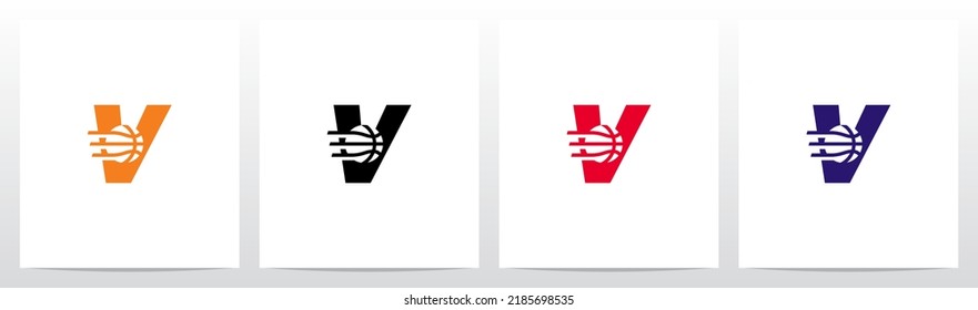 Basketball Go Fast Letter Logo Design V
