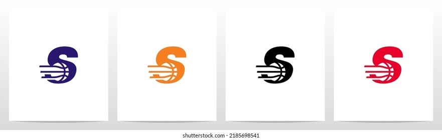 Basketball Go Fast Letter Logo Design S