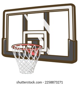 Basketball goal. Basket goal. Transparent board. Vector illustration.