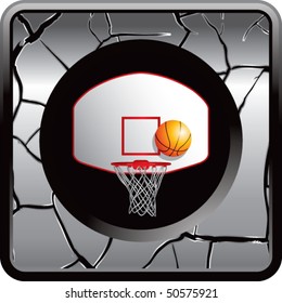 basketball goal gray cracked web button