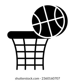 Basketball goal icon in editable style