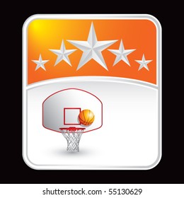 basketball goal orange star background