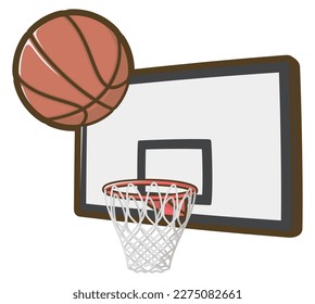 Basketball and Basketball goal. Vector illustration.