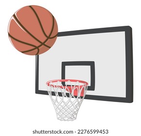 Basketball and Basketball goal. Vector illustration.