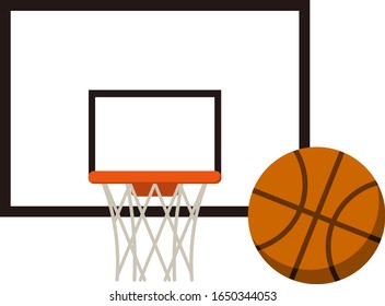 basketball and goal vector illustration image.Sports equipments to play basketball.