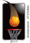 Basketball going through hoop
