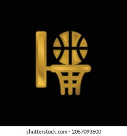 Basketball gold plated metalic icon or logo vector