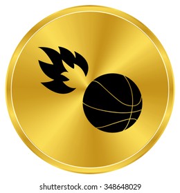basketball - gold vector icon