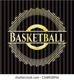 Basketball golden badge or emblem