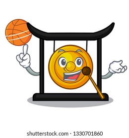 With basketball goldeng gong in the character shape