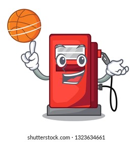 With basketball gosoline pump in the character form