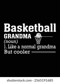 Basketball Grandma Funny Definition Cut File.