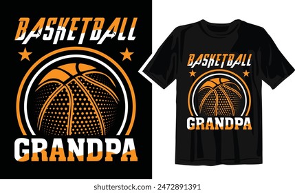 Basketball Grandpa - Basketball t shirt design Template .Can be used for printable souvenirs ( t-shirt, magnet, mug, cup).
