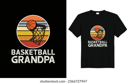 Basketball Grandpa,Basketball Fan Shirt,Basketball Player,Basketball Gift,Basketball Lover Tee,Basketball Retro Vintage T-shirt Design
