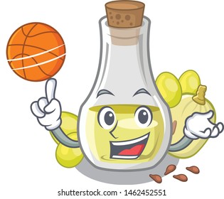 With basketball grape seed oil in a cartoon