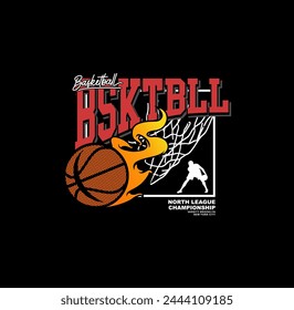  BASKETBALL graphic vector design for tees and other uses.