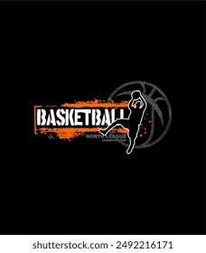 BASKETBALL graphic vector design for tees and other uses.