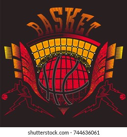 Basketball graphics badge