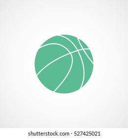 Basketball Green Flat Icon On White Background