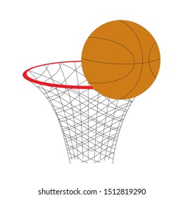 Basketball grunge cartoon on white background