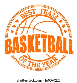 Basketball grunge rubber stamp on white, vector illustration