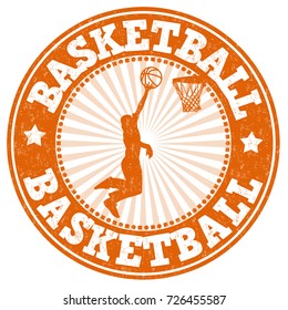 Basketball grunge rubber stamp on white background, vector illustration