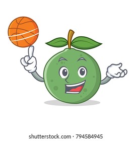 With basketball guava character cartoon style