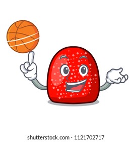 With basketball gumdrop character cartoon style