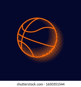 Basketball halftone clip art graphic illustration icon logo vector