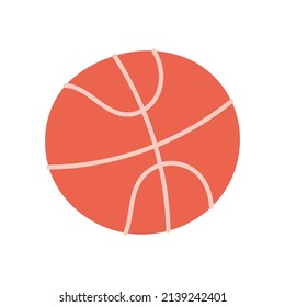Basketball. Hand Drawn Doodle Kid Stuff Icon.