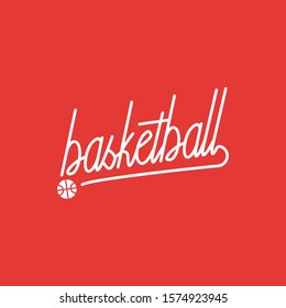 Basketball Handwriting Logo Monoline Calligraphic Vector Stock Vector ...