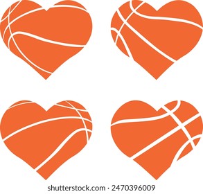 Basketball Heart, Basketball Clipart, Basketball Cut Files