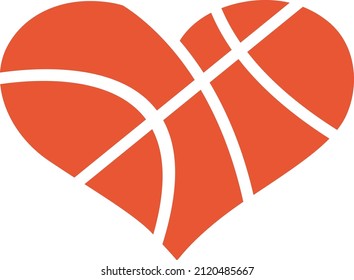 Basketball Heart Vector, Basketball Game, Heart
