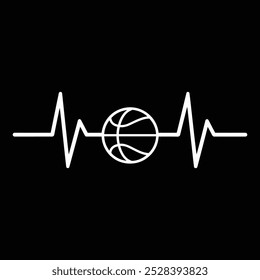 Basketball Heartbeat T-Shirt for basketball players t-shirt design