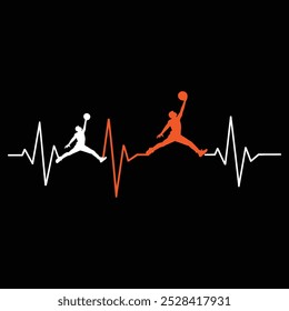 Basketball Heartbeat T-Shirt for basketball players t-shirt design