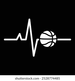 Basketball Heartbeat T-Shirt for basketball players t-shirt design