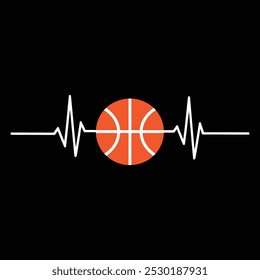 Basketball Heartbeat T-Shirt for basketball players t-shirt design