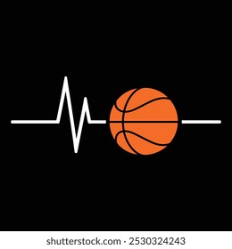 Basketball Heartbeat T-Shirt for basketball players t-shirt design