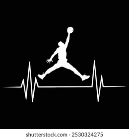 Basketball Heartbeat T-Shirt for basketball players t-shirt design