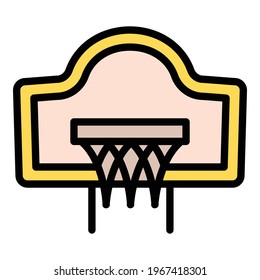 Basketball home basket icon. Outline Basketball home basket vector icon for web design isolated on white background