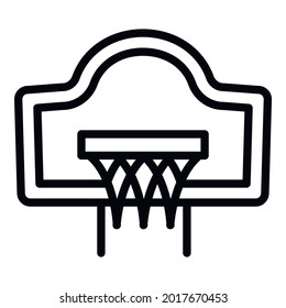 Basketball home basket icon. Outline Basketball home basket vector icon for web design isolated on white background