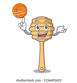 With basketball honey spoon character cartoon