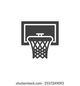 Basketball hoop with backboard vector icon. filled flat sign for mobile concept and web design. Basketball Hoop glyph icon. Symbol, logo illustration. Vector graphics