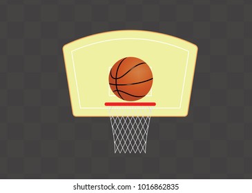 Basketball hoop with ball  